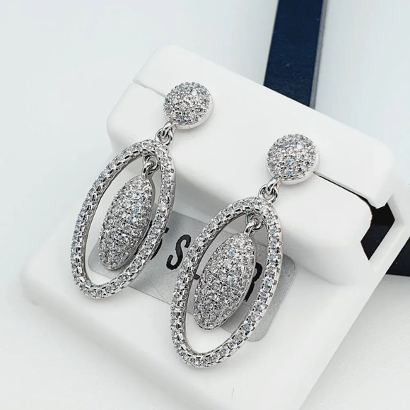 "925 Sterling Silver Cubic Zirconia Earrings, UU1P6A6110 - Picture 5 of 9